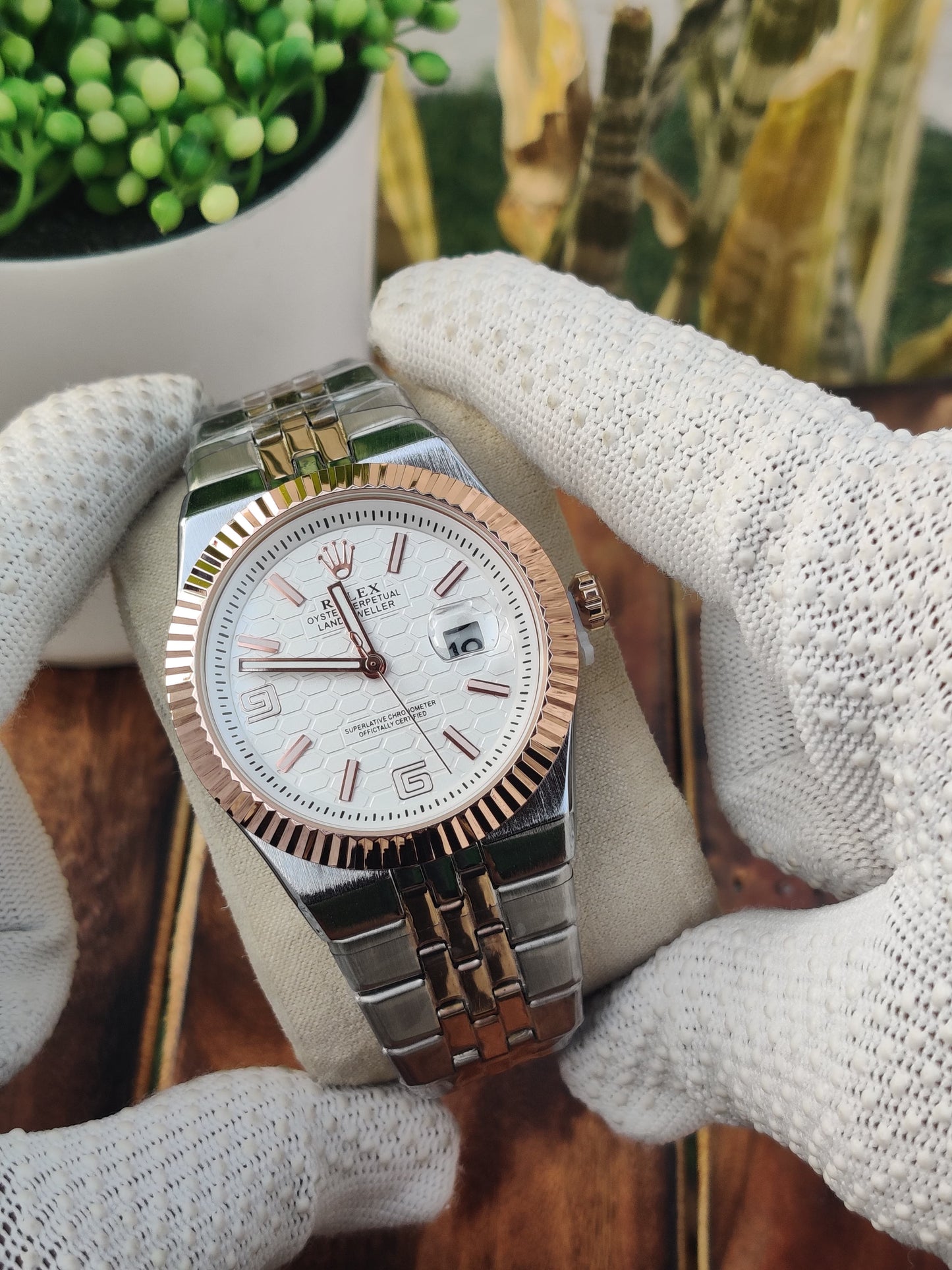 Role X Land Dweller Two Tone White Dial AT418